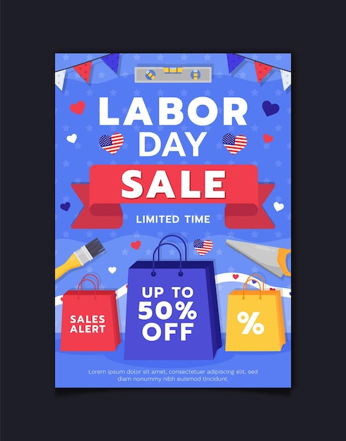 Modèle De Flyer De Vente Verticale De La Fête Du Travail