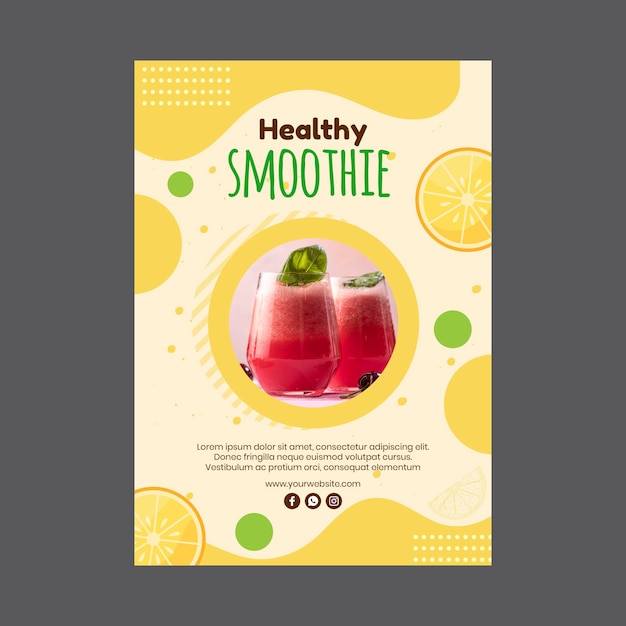 Modèle De Flyer Vertical De Barre De Smoothies