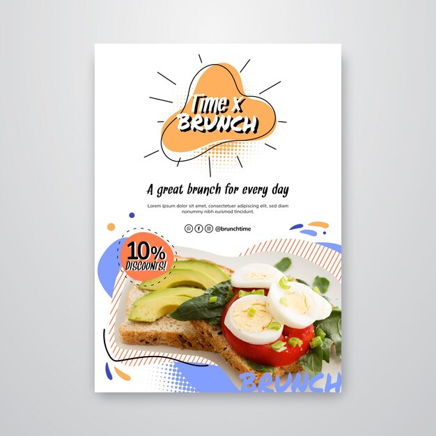 Modèle de flyer vertical brunch