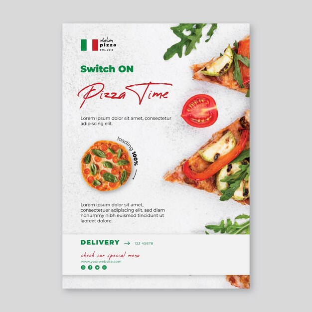 Modèle de flyer vertical de cuisine italienne