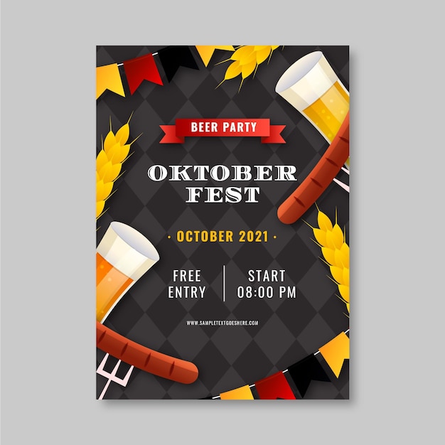 Modèle De Flyer Vertical Oktoberfest Réaliste