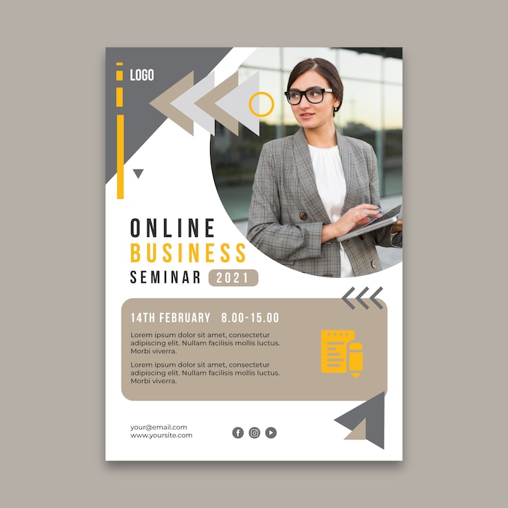 Vecteur gratuit modèle de flyer vertical pour les affaires générales