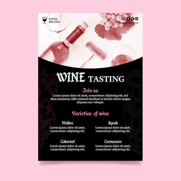 Modèle De Flyer Vertical Pour La Dégustation De Vin