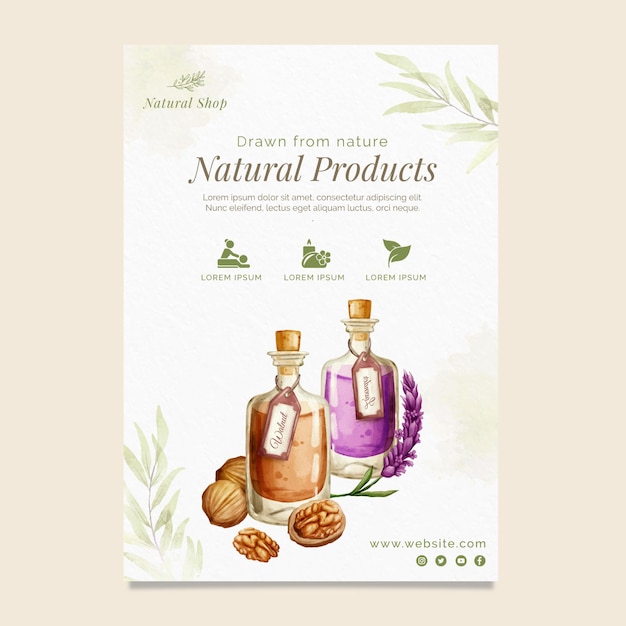 Modèle De Flyer Vertical De Produits Naturels