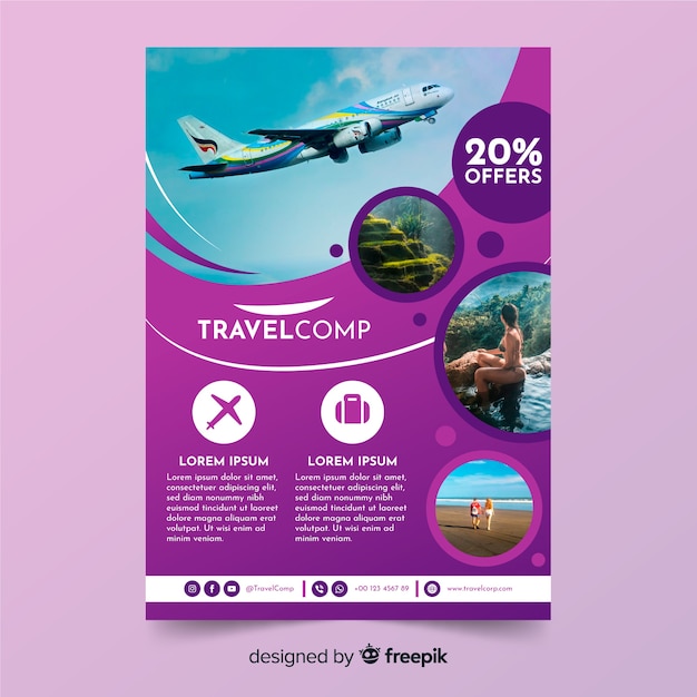 Modèle De Flyer De Voyage Avec Photo