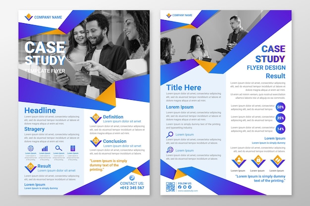 Modèle de flyers d'étude de cas dégradé