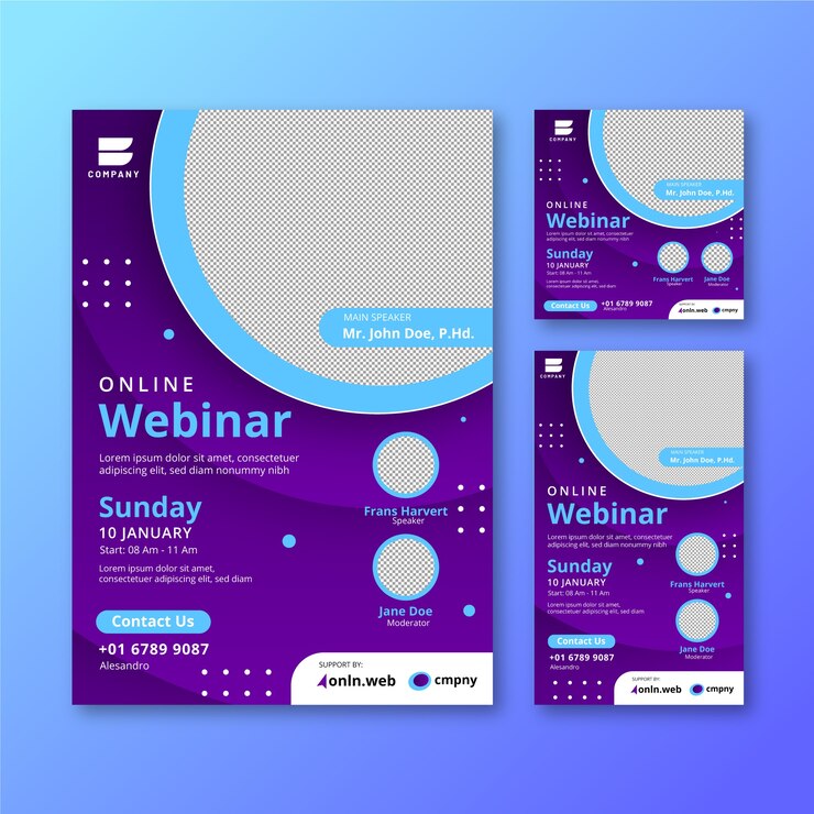 Vecteur gratuit modèle de flyers de webinaire
