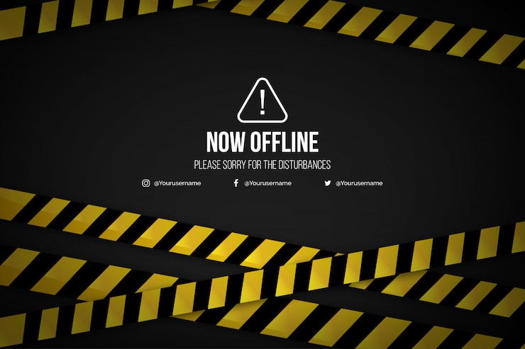 Vecteur gratuit modèle de fond de bannière twitch hors ligne réaliste