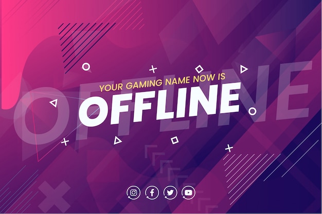 Vecteur gratuit modèle de fond de bannière twitch hors ligne