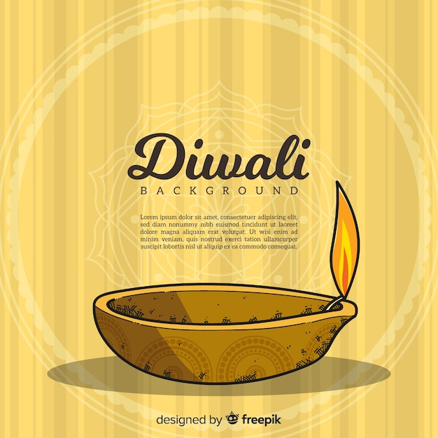 Vecteur gratuit modèle de fond diwali style dessiné à la main