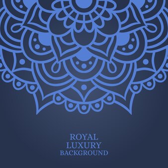 Modèle De Fond D'ornement Rond Mandala. Fond De Luxe Royal Vecteur Premium
