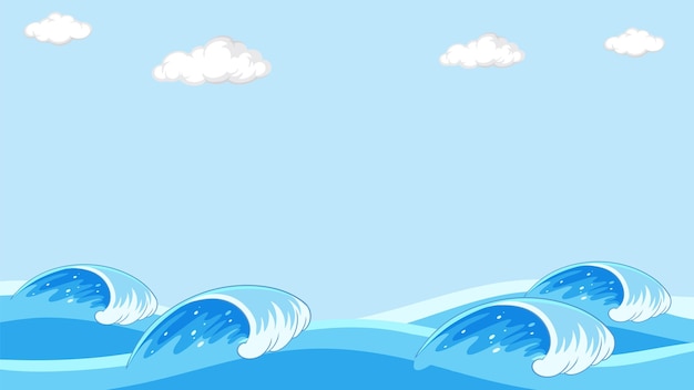 Vecteur gratuit modèle de fond de vague océanique