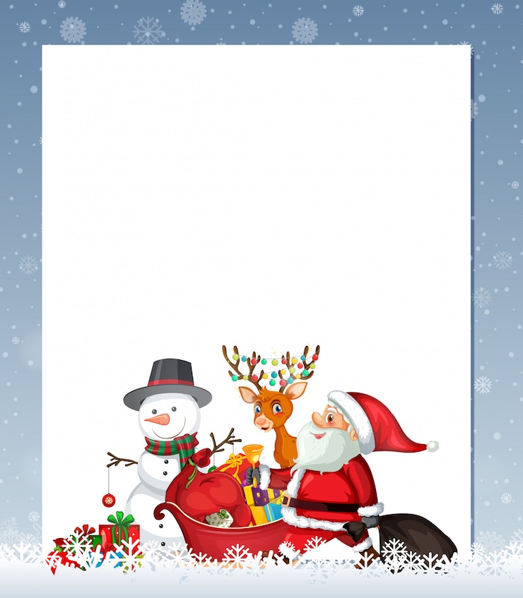 Vecteur gratuit modèle de frontière de noël mignon
