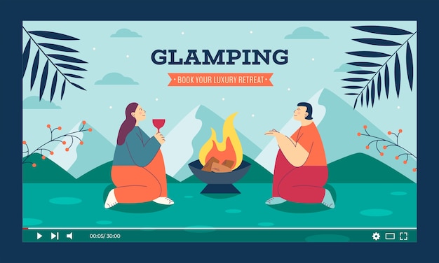 Modèle De Glamping Design Plat Dessiné à La Main