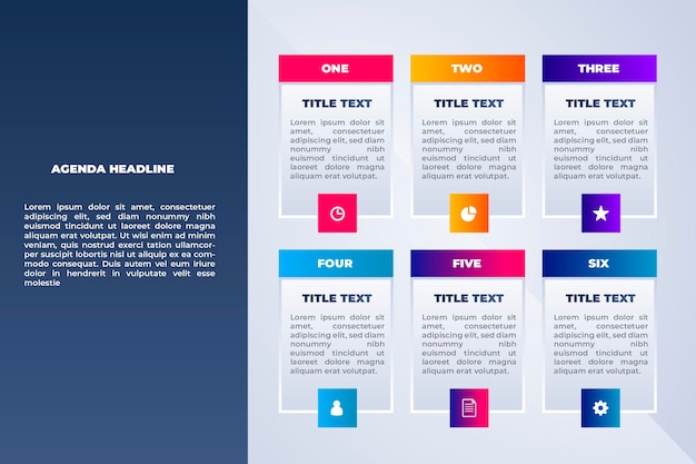 Vecteur gratuit modèle de graphique d'agenda pour infographie