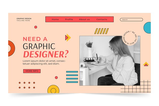 Modèle de graphiste design plat