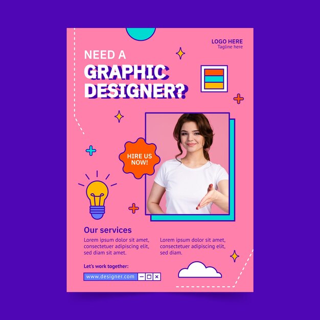 Modèle de graphiste design plat