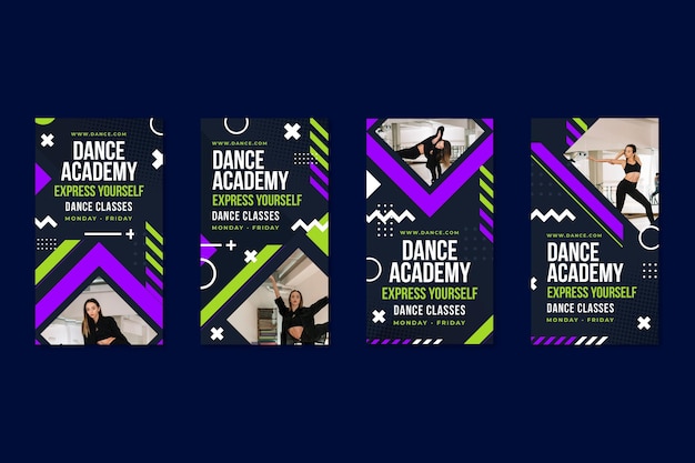 Modèle D'histoires Instagram D'académie De Danse