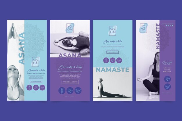 Modèle d'histoires instagram de cours de yoga