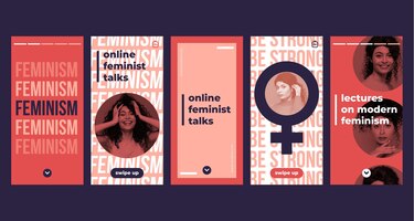 Modèle d'histoires instagram de féminisme avec photo