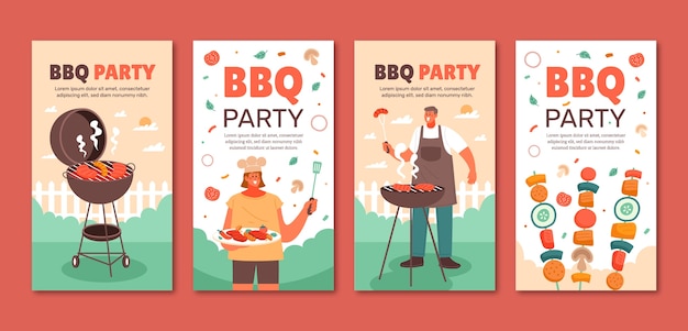 Modèle D'histoires Instagram De Fête Barbecue