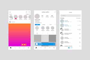 Vecteur gratuit modèle d'histoires instagram d'interface