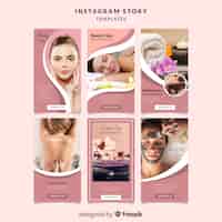 Vecteur gratuit modèle d'histoires instagram spa
