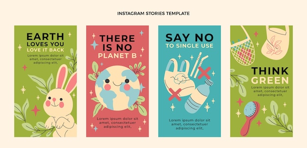 Modèle D'histoires Instagram Zéro Déchet