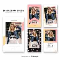 Vecteur gratuit modèle d'histoires instagram