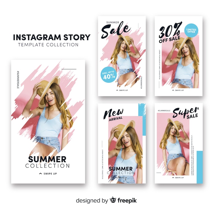 Vecteur gratuit le modèle des histoires d'instagram