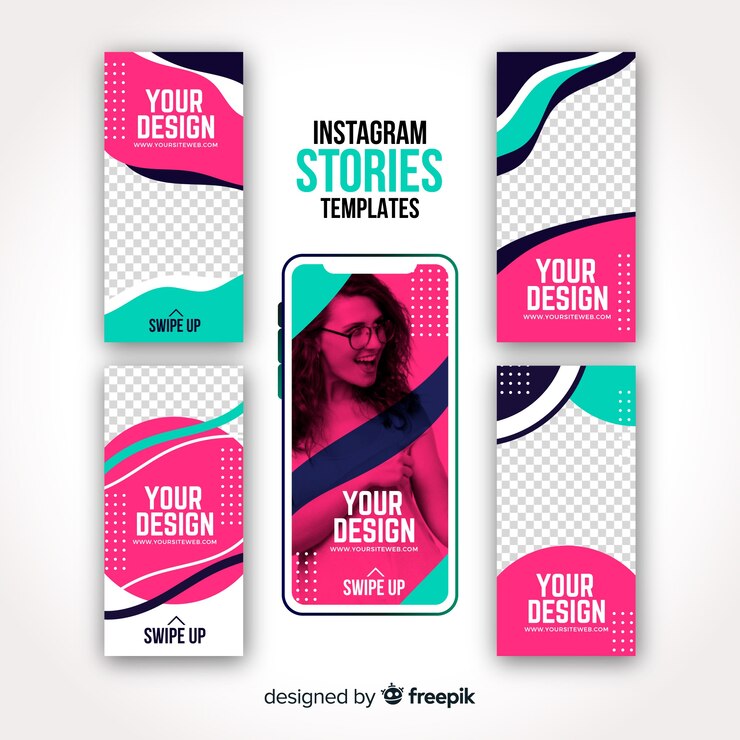 Vecteur gratuit modèle d&#39;histoires instagram