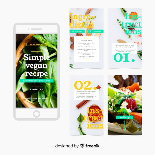 Vecteur gratuit modèle d'histoires instagram