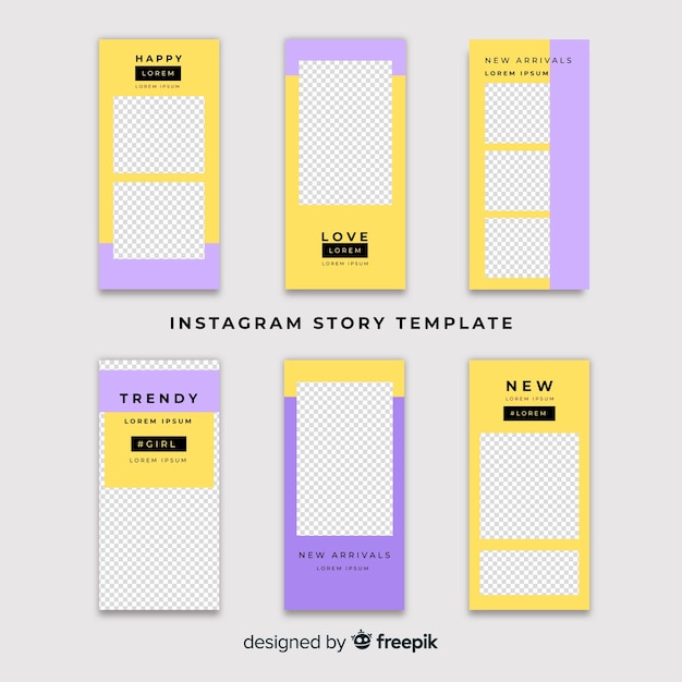 Vecteur gratuit modèle d'histoires instagram