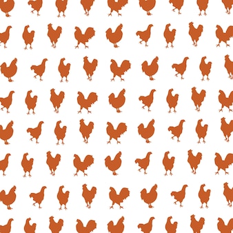 Modèle d'illustration vectorielle de silhouette de poulet