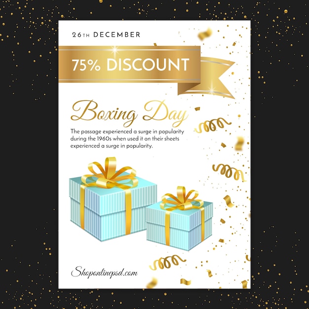 Vecteur gratuit modèle d'impression flyer boxing day