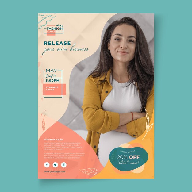 Modèle d'impression flyer femme d'affaires