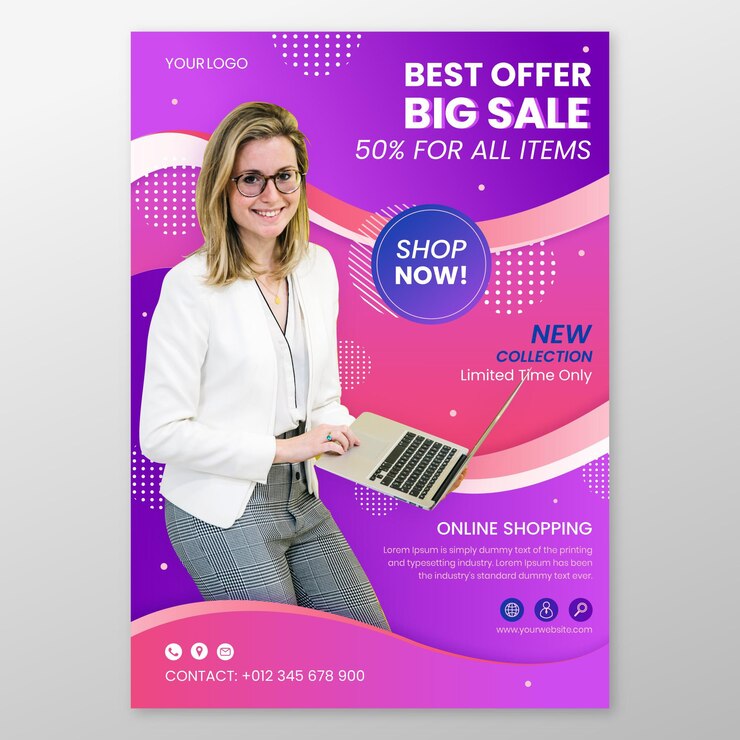 Vecteur gratuit modèle d'impression de vente abstraite