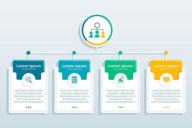 Vecteur gratuit modèle d'infographie d'audit de dégradé