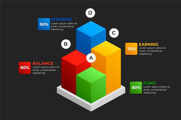 Modèle D'infographie Avec Barres 3d