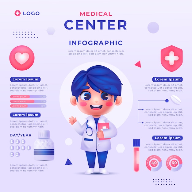 Modèle D'infographie De Centre Médical Dégradé