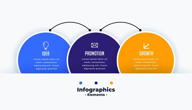 Modèle D'infographie De Cercles Se Connectant Les Uns Aux Autres