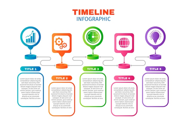 Modèle D'infographie De Chronologie De Dégradé