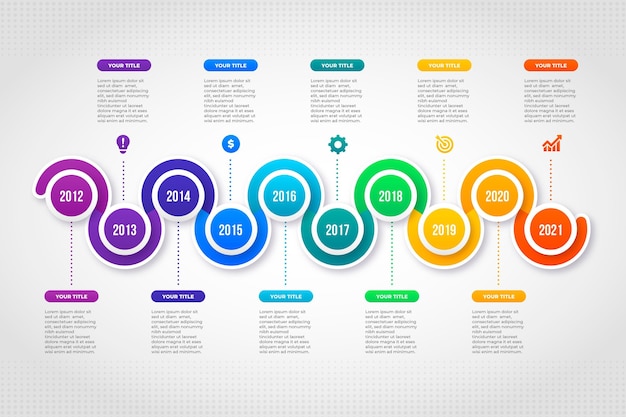 Modèle D'infographie De Chronologie De Dégradé