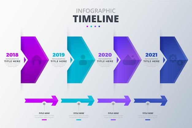 Modèle D'infographie De Chronologie De Dégradé