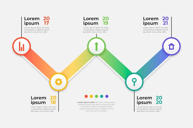 Vecteur gratuit modèle d'infographie de chronologie de dégradé