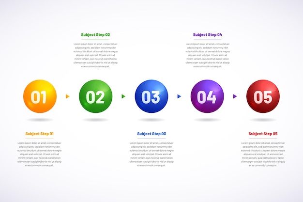 Modèle D'infographie De Chronologie De Dégradé