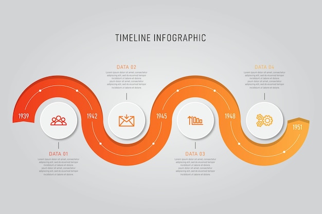 Modèle D'infographie De Chronologie De Dégradé