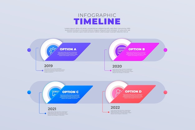 Modèle D'infographie De Chronologie De Dégradé