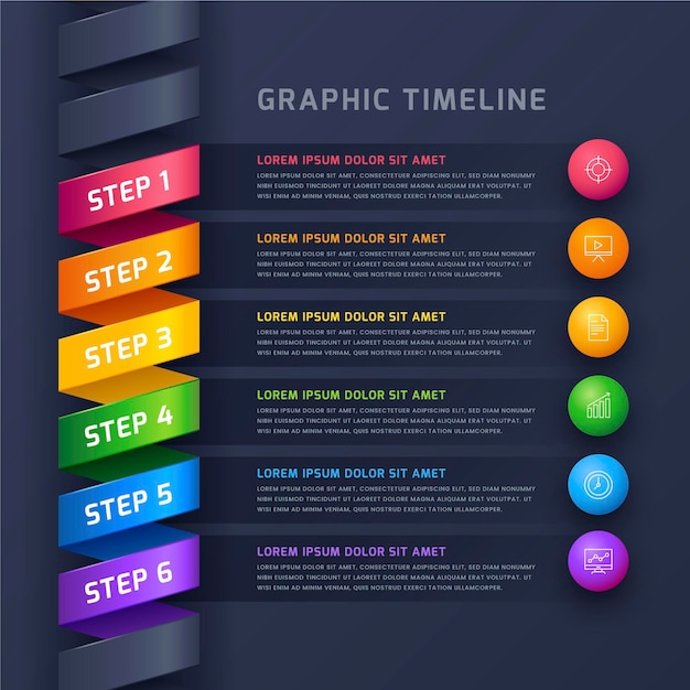 Modèle D'infographie De Chronologie De Dégradé