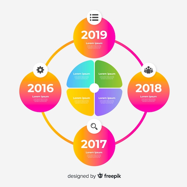 Modèle D'infographie Coloré Timeline Moderne